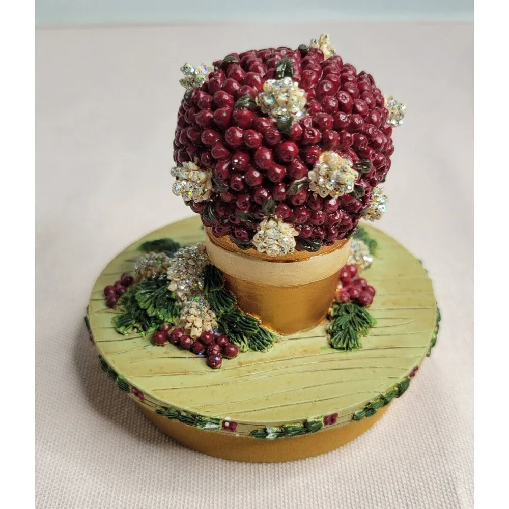 Our America Candle Topper CHRISTMAS TOPIARY Sugar Plum Fits Medium & Large Jars